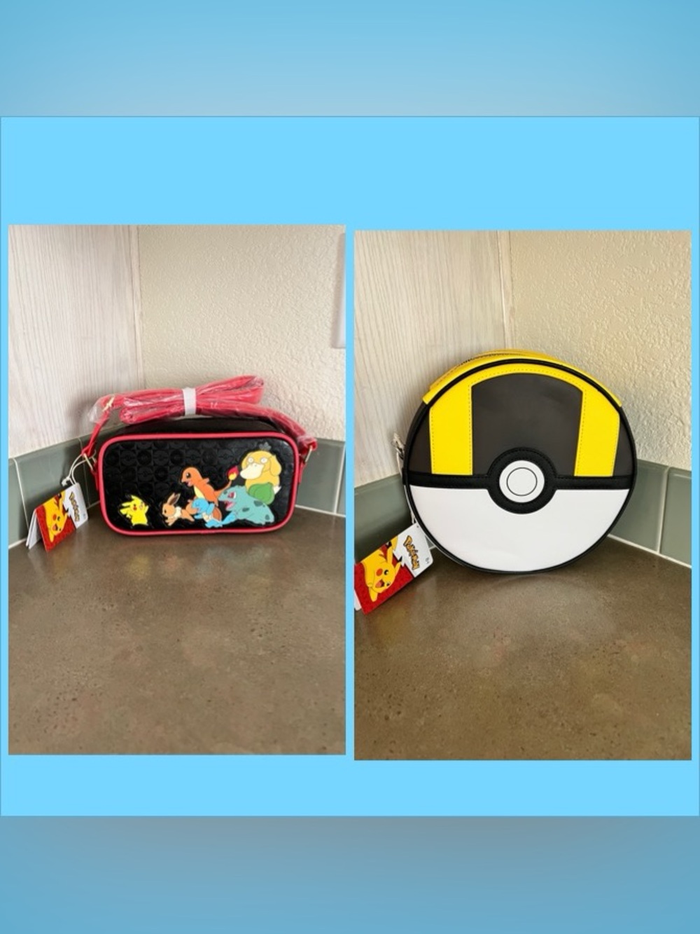 Pokémon Character Crossbody & Yellow/Black Poké Ball Bag